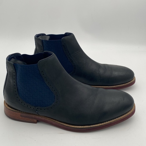 Ted Baker London Kaidon Chelsea Boots Men\'s 10 Black  blue Leather Casual office main image 4